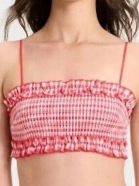 Colsie red gingham bralette NWT h